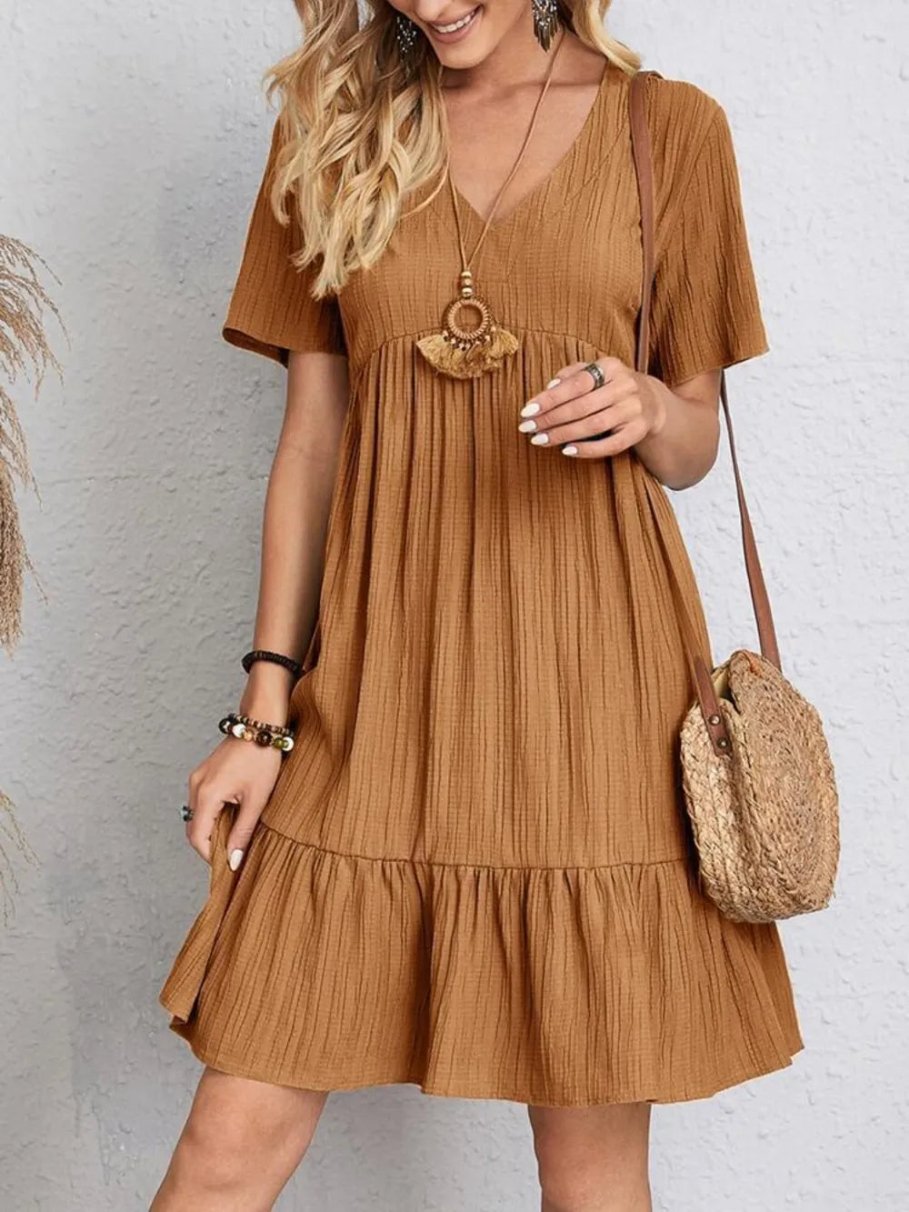 V-Neck Short Sleeve Dress - product image 6