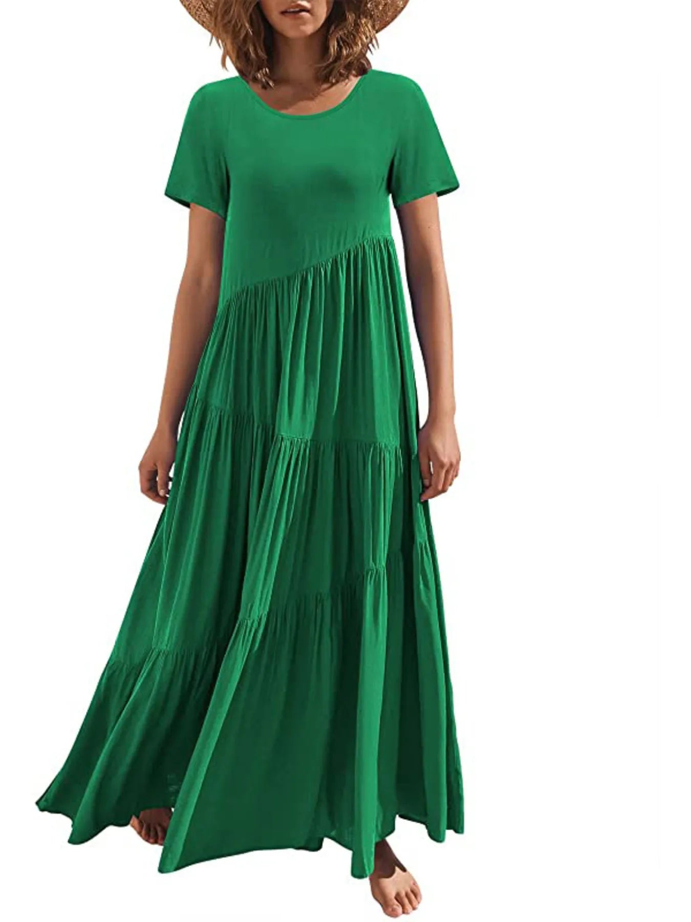 Round Neck Tiered Ruffle Maxi Dress - product image 12