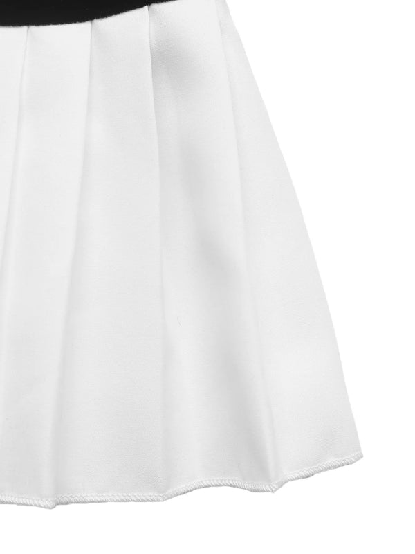 Pleated Hem Sweetheart Neckline Long Sleeve Mini Dress - product image 9