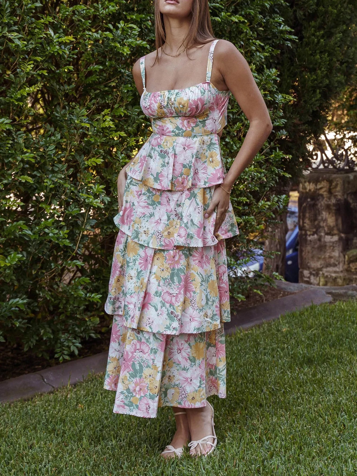 Floral Layered Ruffle Maxi Dress Main image