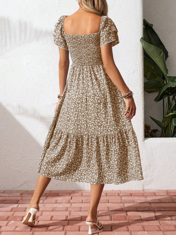 Floral Print Smocked Ruffle Sleeves Dress - product image 18