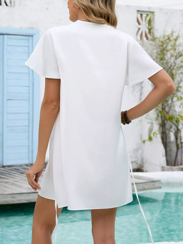 Notched Flutter Sleeve Mini Dress - product image 14