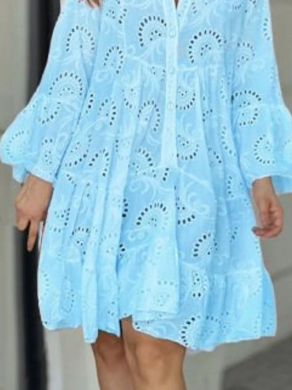 Eyelet Ruffled Hem Tiered Dress - product image 11