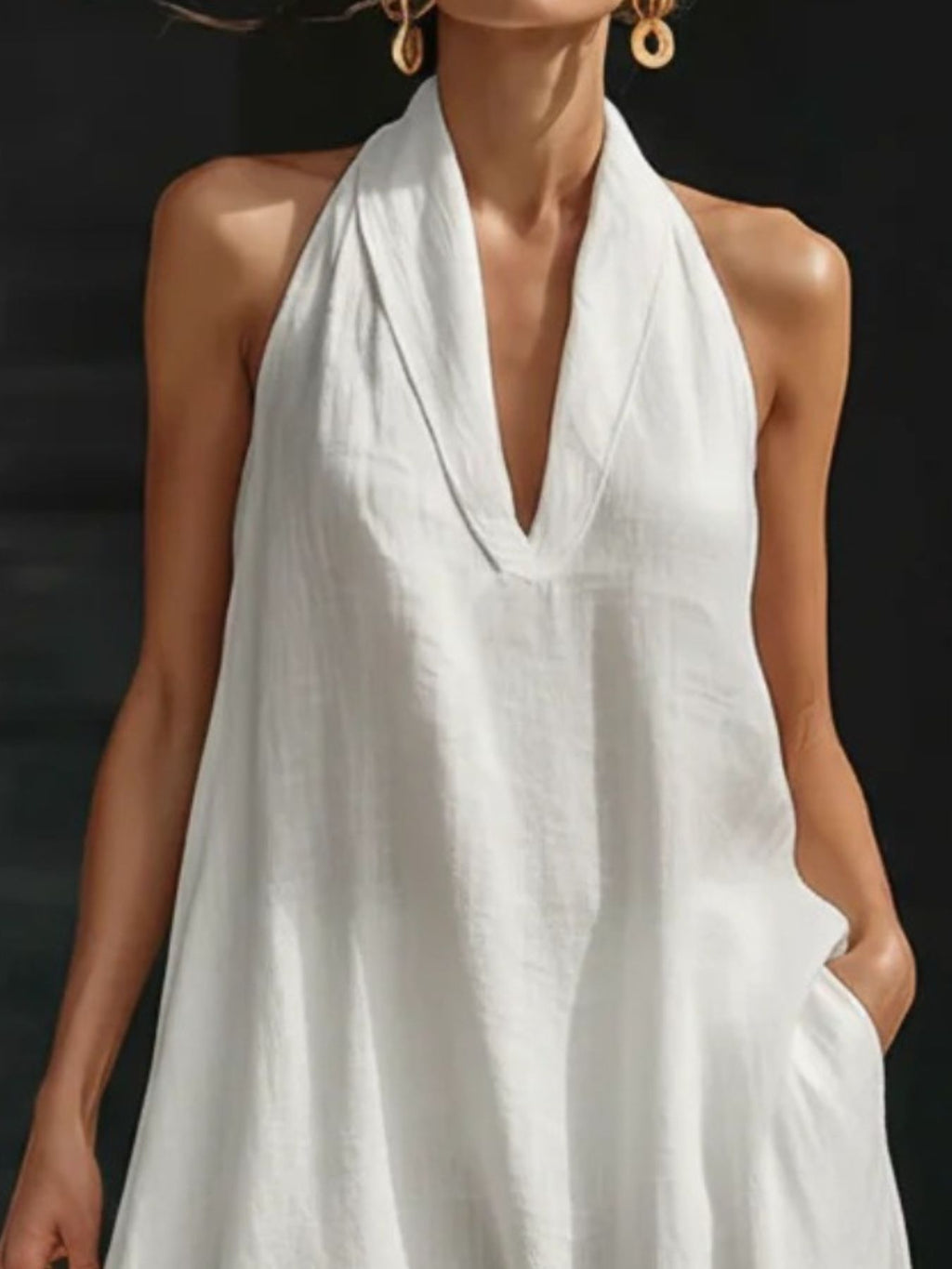 Halter Neck Maxi Dress with Pockets - product image 5