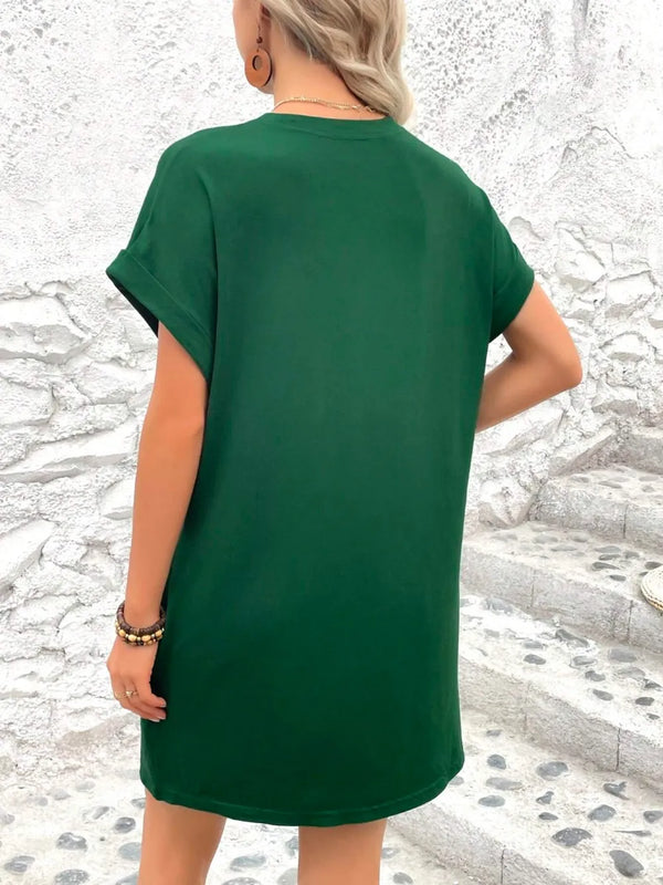 Round Neck Short Sleeve Mini Dress - product image 21