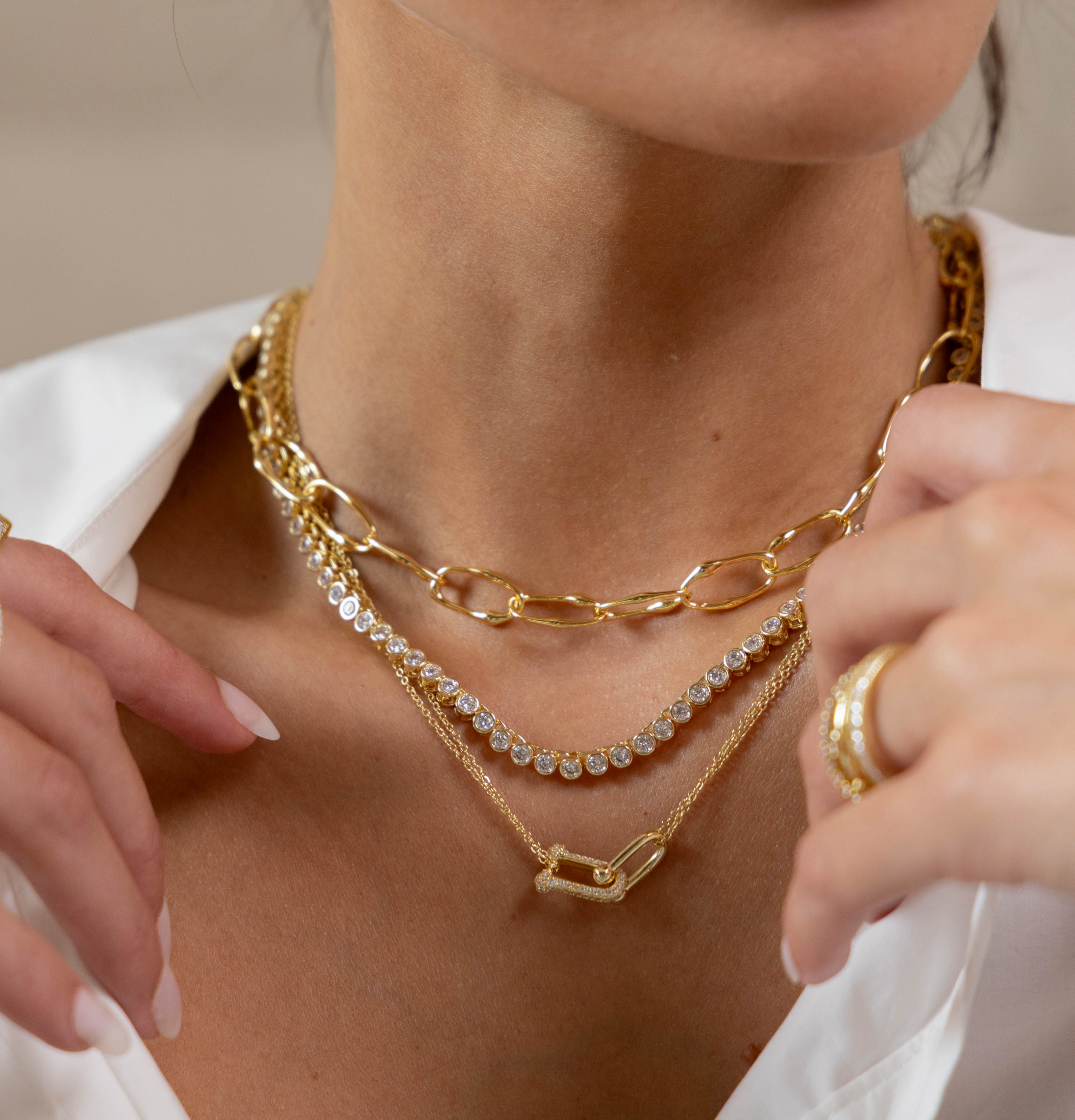 U Link Pave Necklace Secondary image
