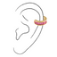 Peyton Cz Ear Cuff Red