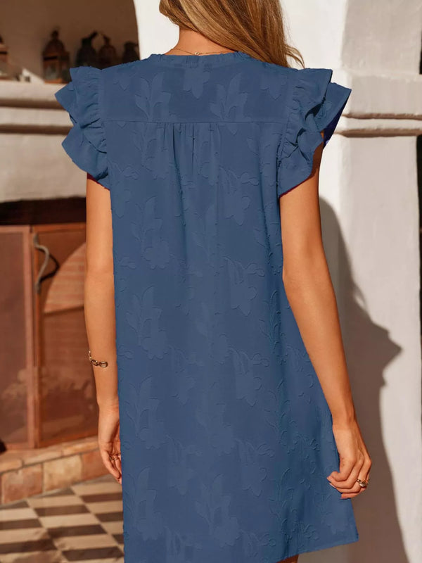 Floral Embossed Ruffle Sleeve Mini Dress - product image 17