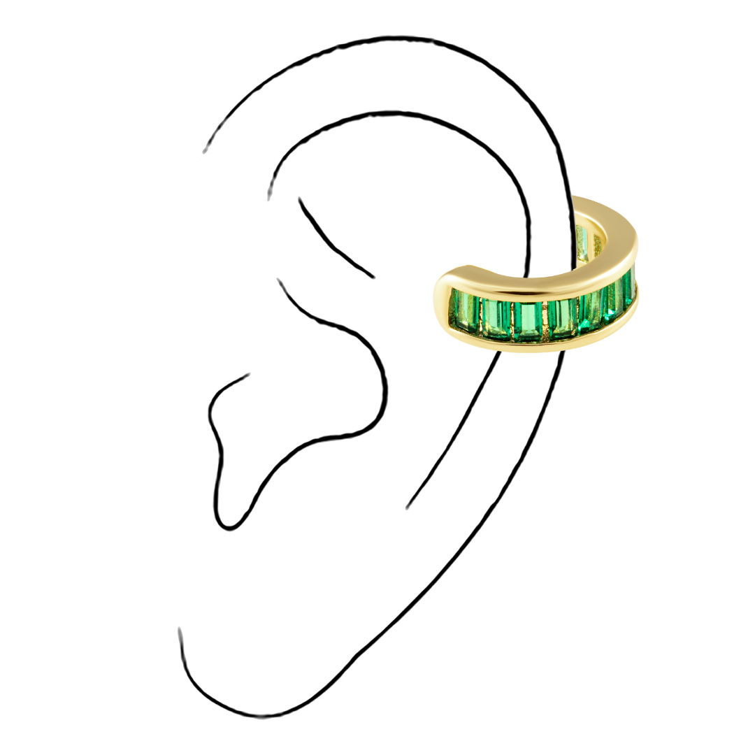 Peyton Cz Ear Cuff Emerald Main image