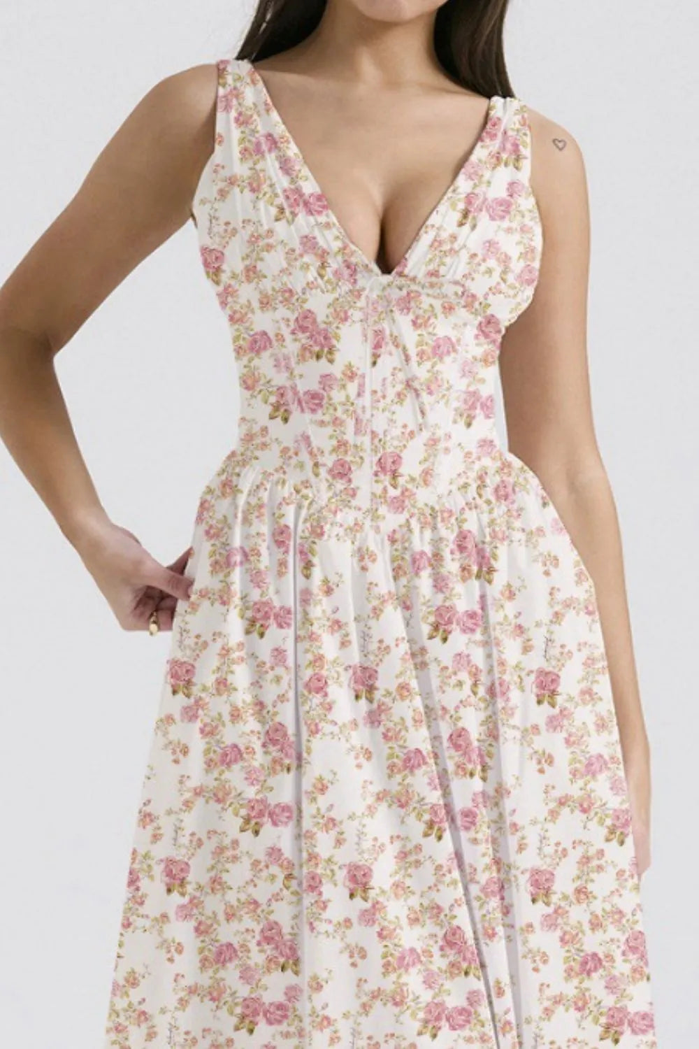 Floral V-Neck Sleeveless Midi Dress with Pockets - product image 7