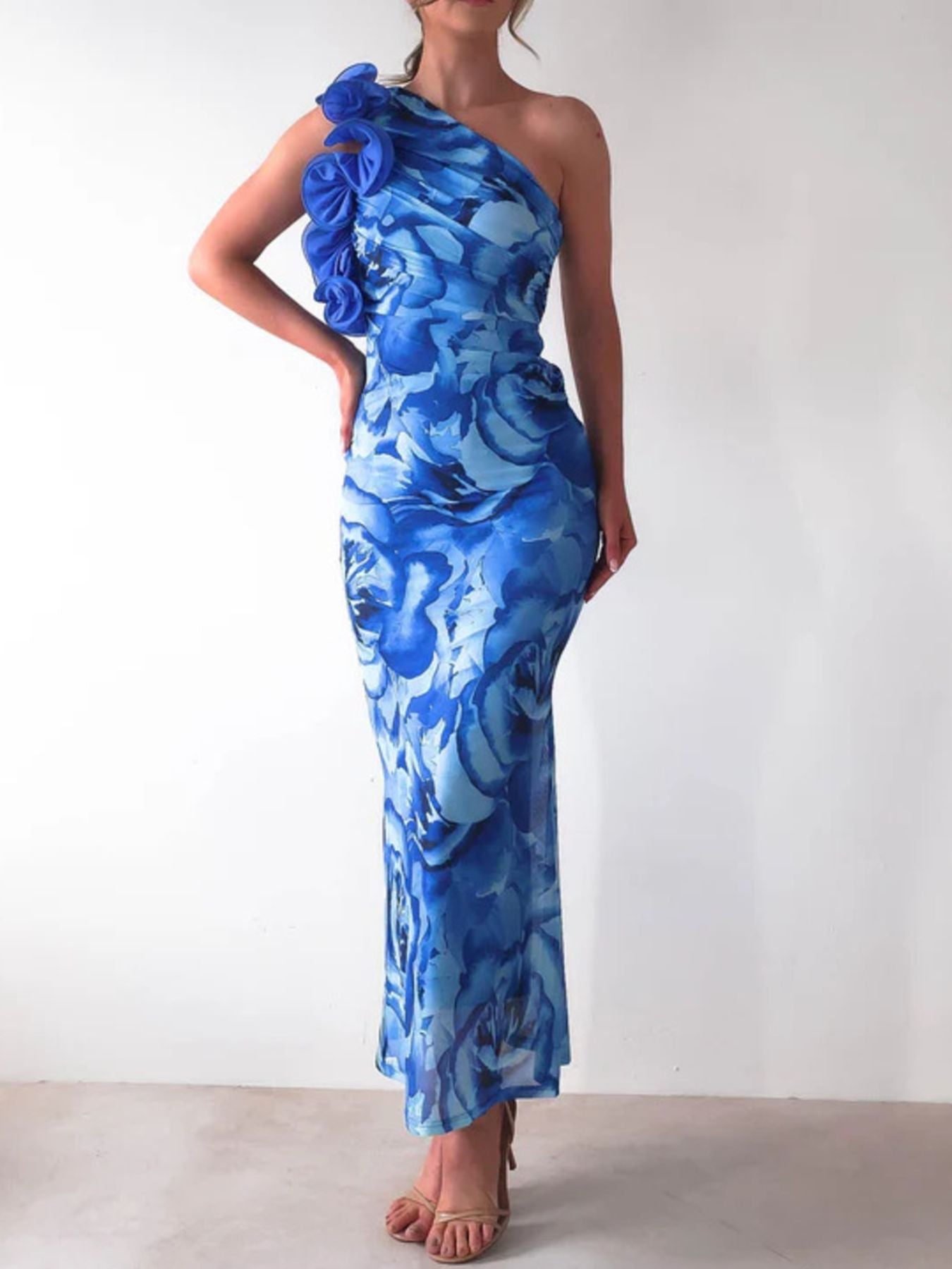 Floral Print One-Shoulder Maxi Dress - product image 7