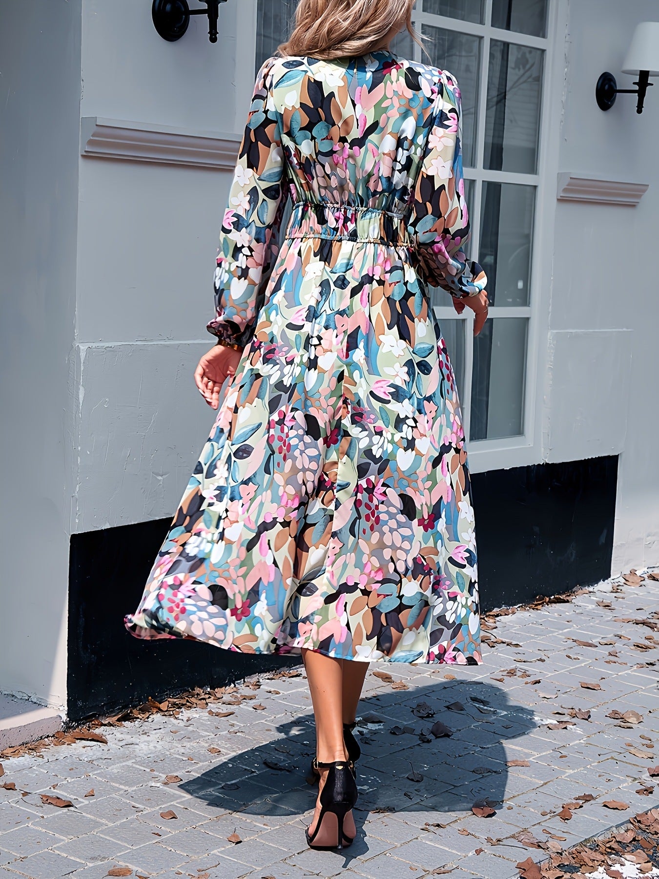 Floral Print Long Sleeve Midi Dress - product image 8
