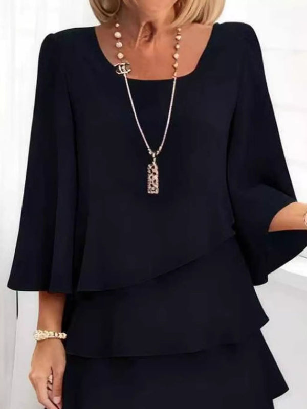 Ruffled Layered 3/4 Sleeve Dress - product image 8
