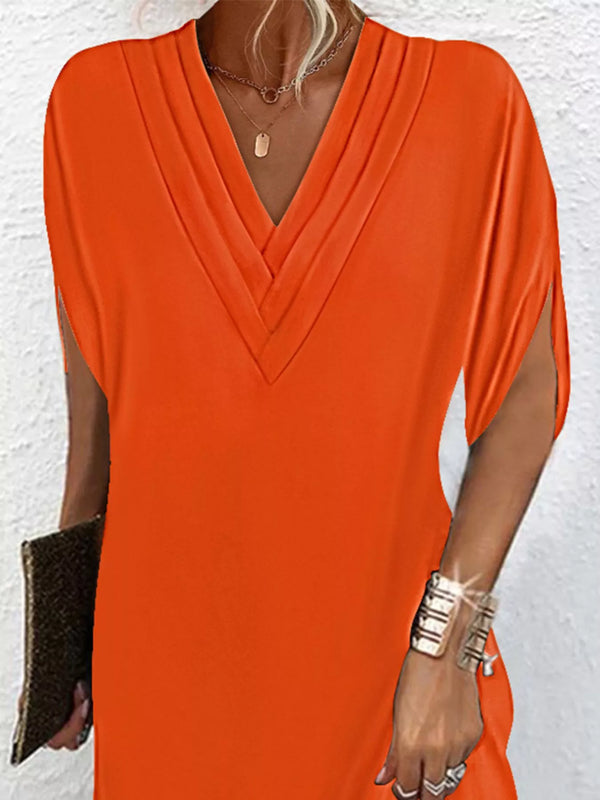 V-Neck Slit Sleeve Mini Dress - product image 15