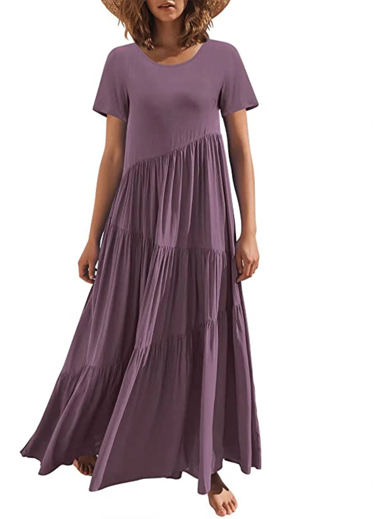 Round Neck Tiered Ruffle Maxi Dress - product image 14