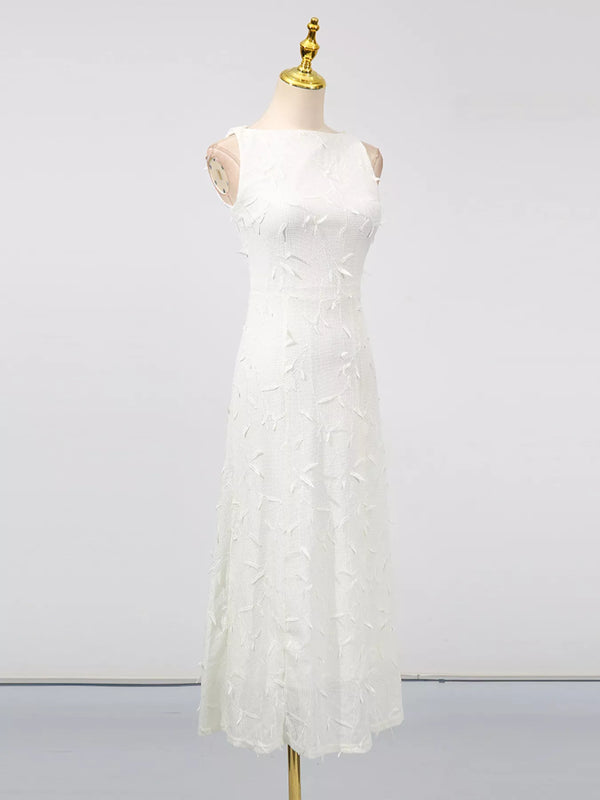 Sleeveless Floral Applique Midi Dress - product image 6
