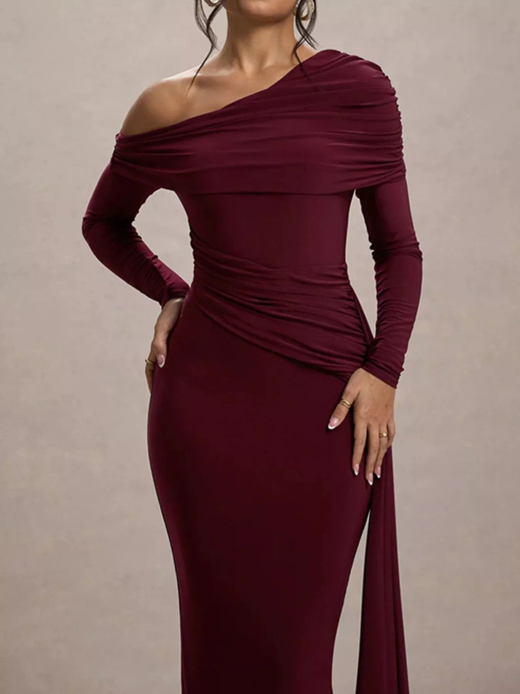 One-Shoulder Ruched Maxi Dress - product image 2