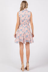 GeeGee Full Size Floral Eyelet Sleeveless Mini Dress