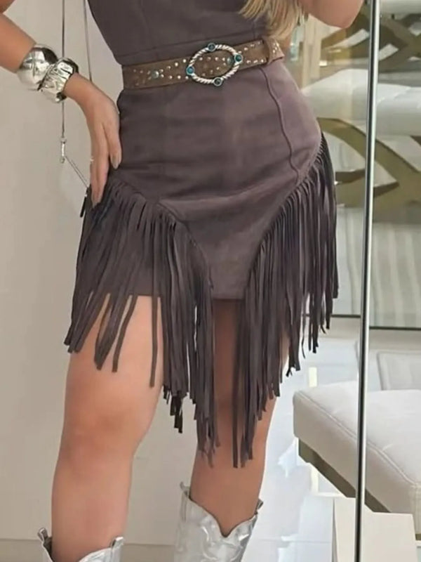 Fringe Square Neck Bodycon Mini Dress - product image 8