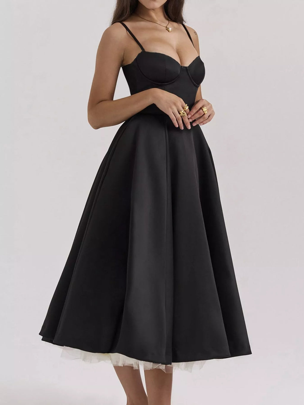 Sweetheart Neck A-Line Midi Dress - product image 3