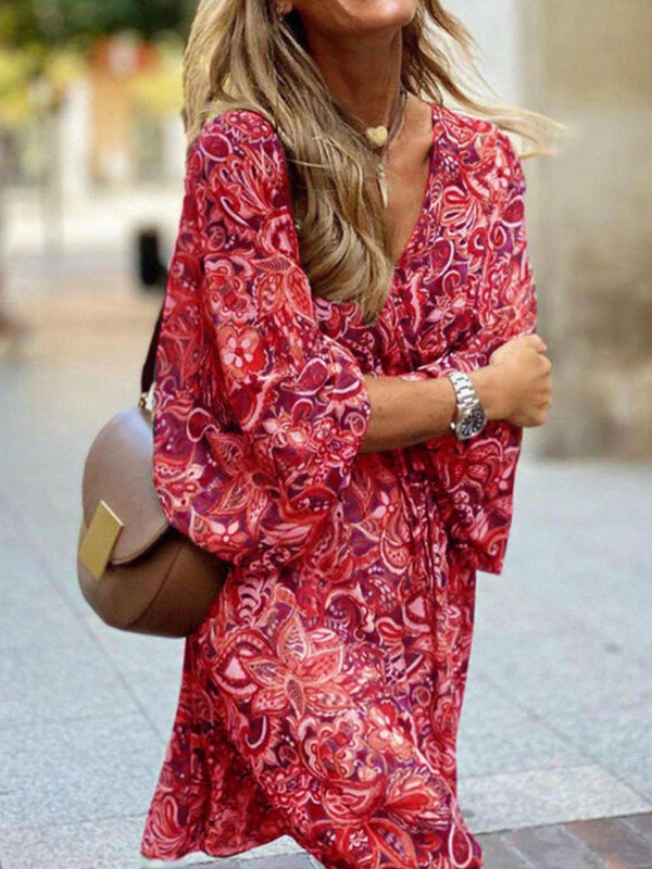 Paisley Print Balloon Sleeve Mini Dress - product image 8
