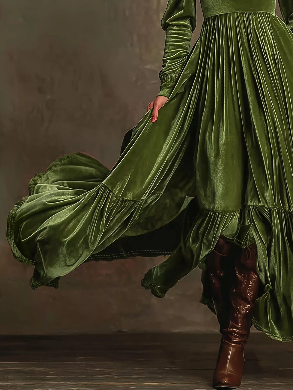 Ruffled Hem Long Sleeve Dress - product image 4