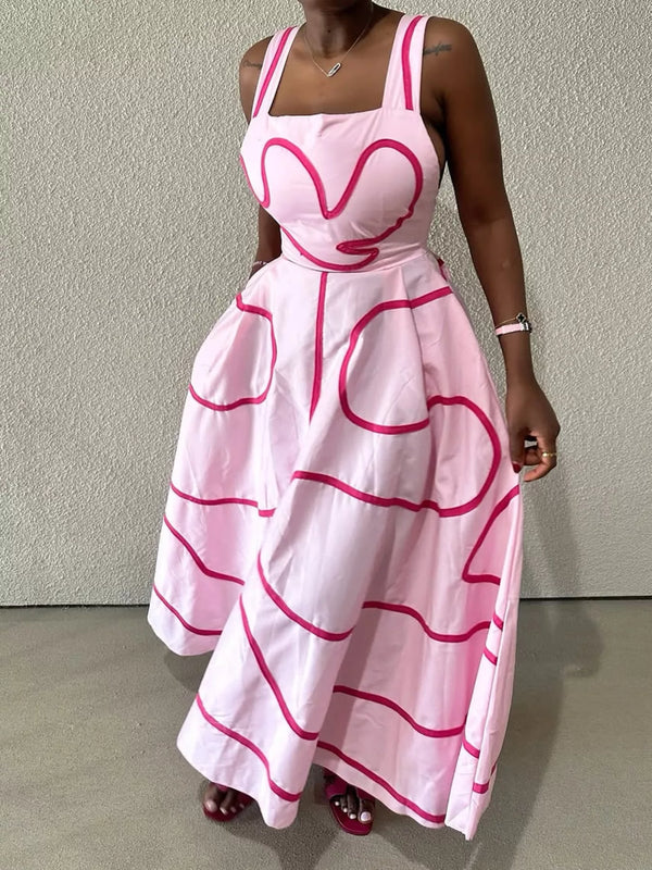 Abstract Print Square Neck Midi Dress - product image 8