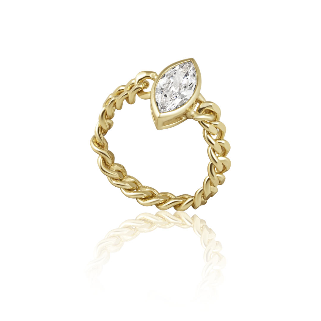 Marquise Bezel Chain Ring Main image