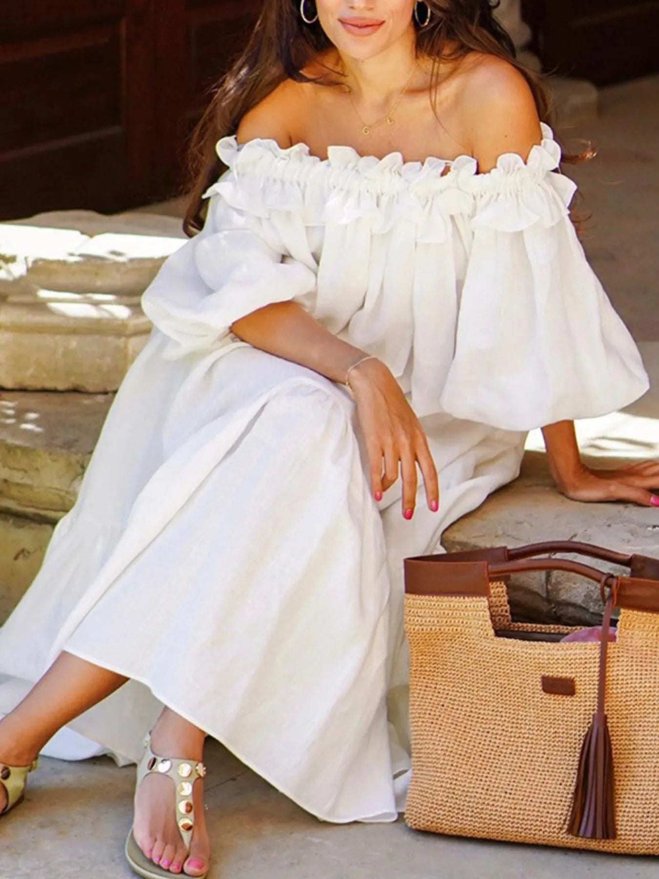 Side Slit Off-Shoulder Dress Main image