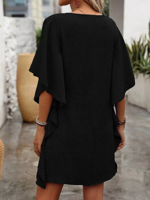 Ruffled Flutter Sleeve V-Neck Mini Dress - product image 6