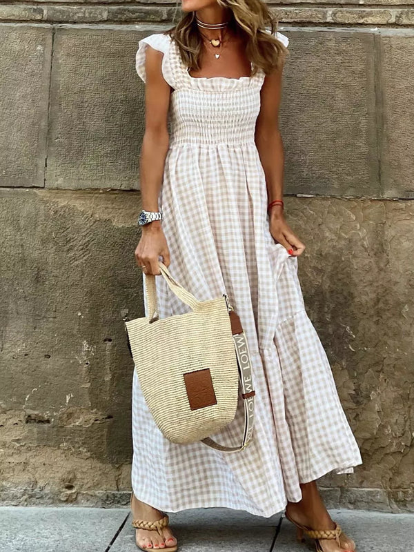 Gingham Smocked Ruffle Maxi Dress - product image 2