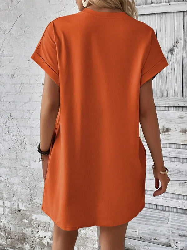 Round Neck Short Sleeve Mini Dress - product image 15
