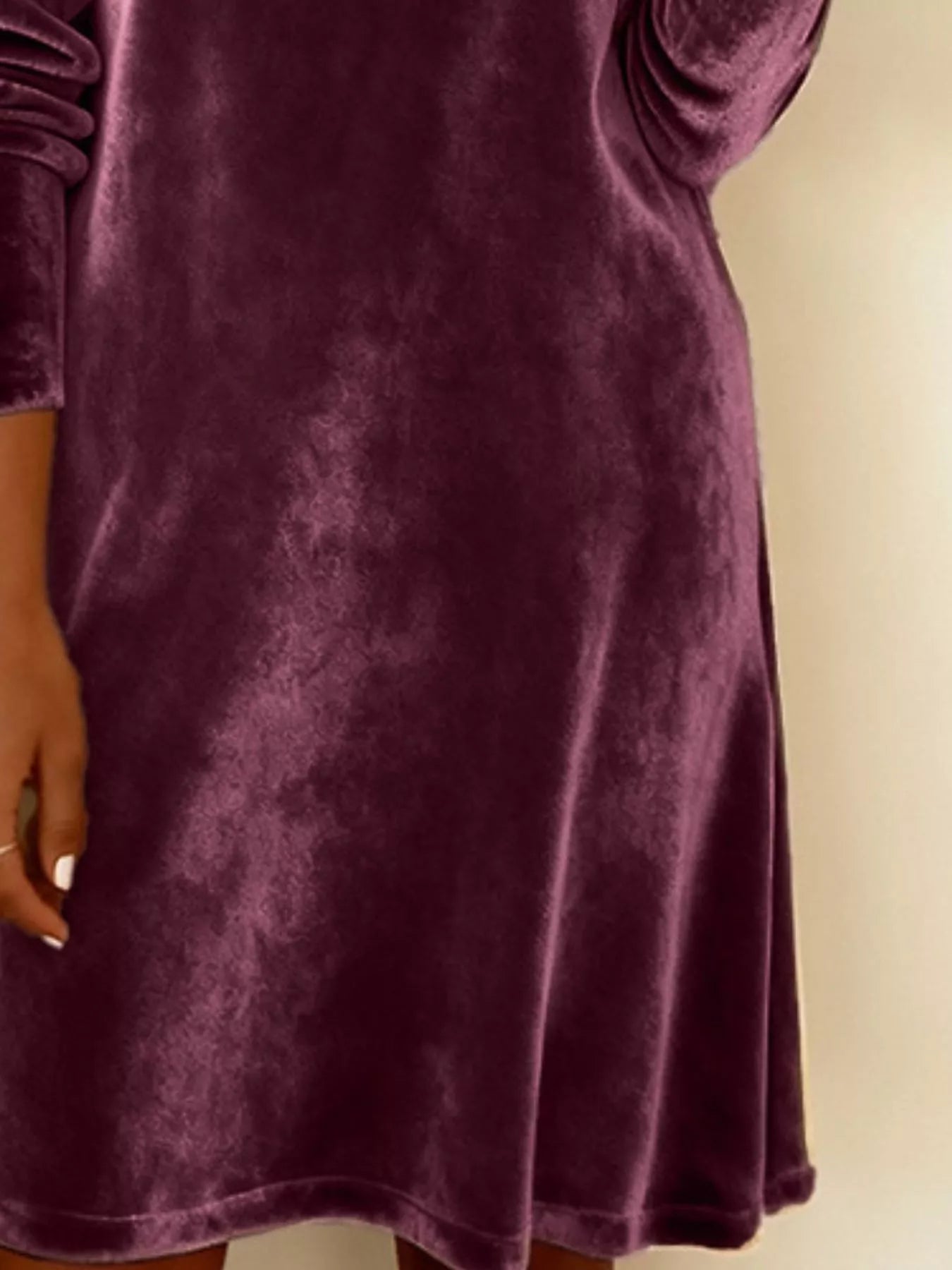 Velvet Cowl Neck Long Sleeve Mini Dress - product image 12