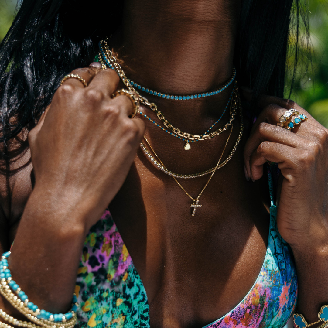 Chloe Tennis Choker - Turquoise Secondary image