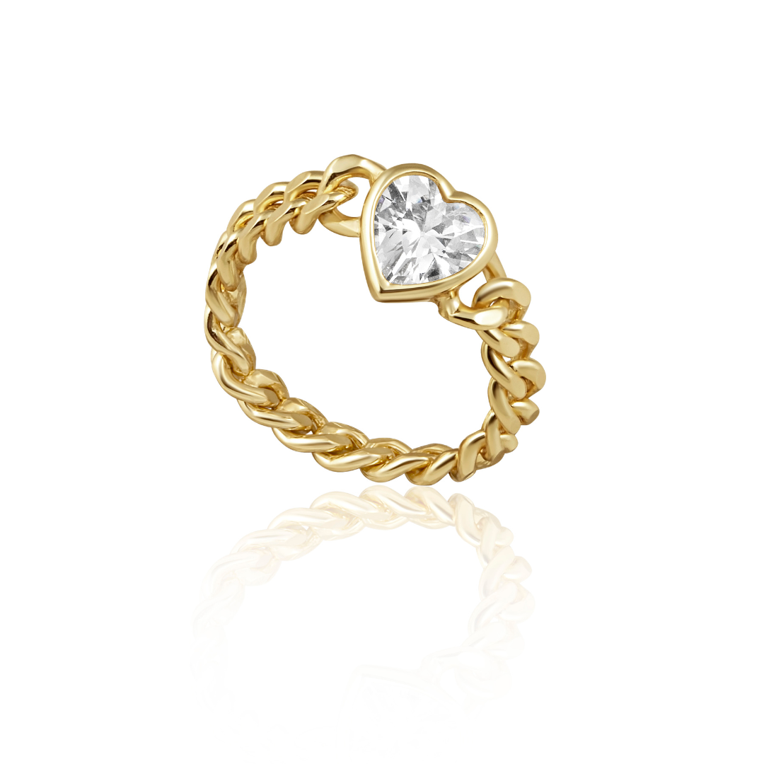 Heart Bezel Chain Ring Main image