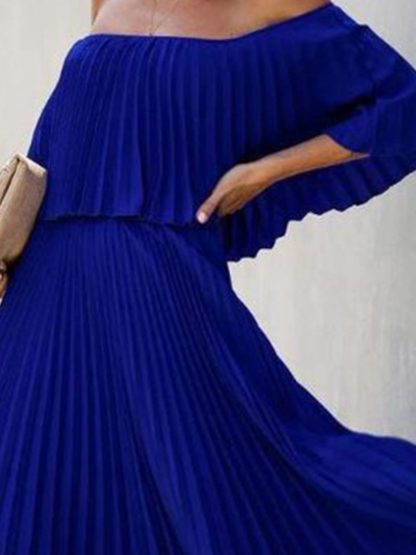 Full Size Off-Shoulder Pleated Maxi Dress Plus Size view 8 - Shopiebay