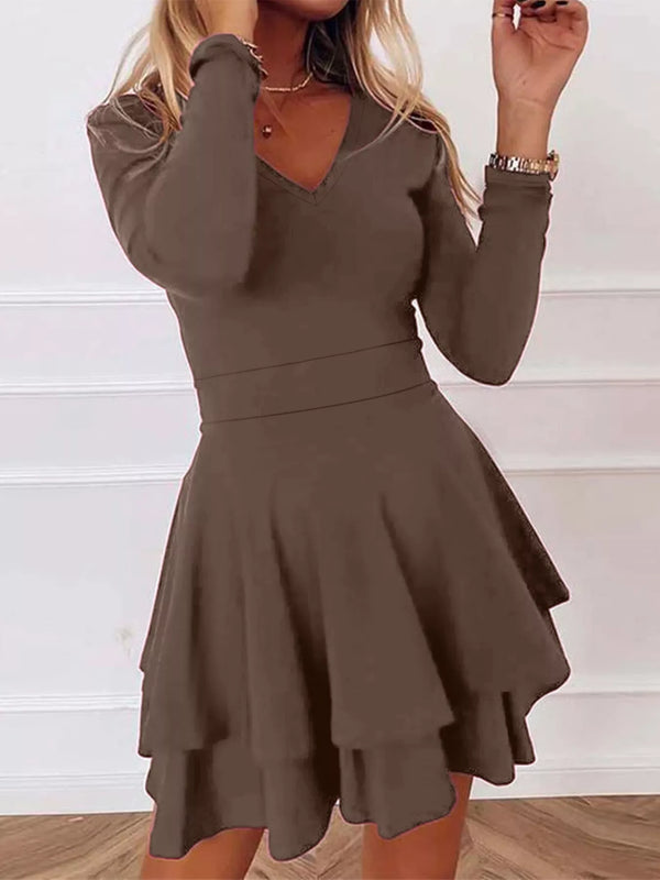 V-Neck Layered Ruffle Mini Dress - product image 9