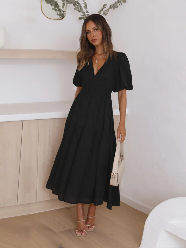 Tiered Surplice Half Sleeve Midi Dress - product image 15