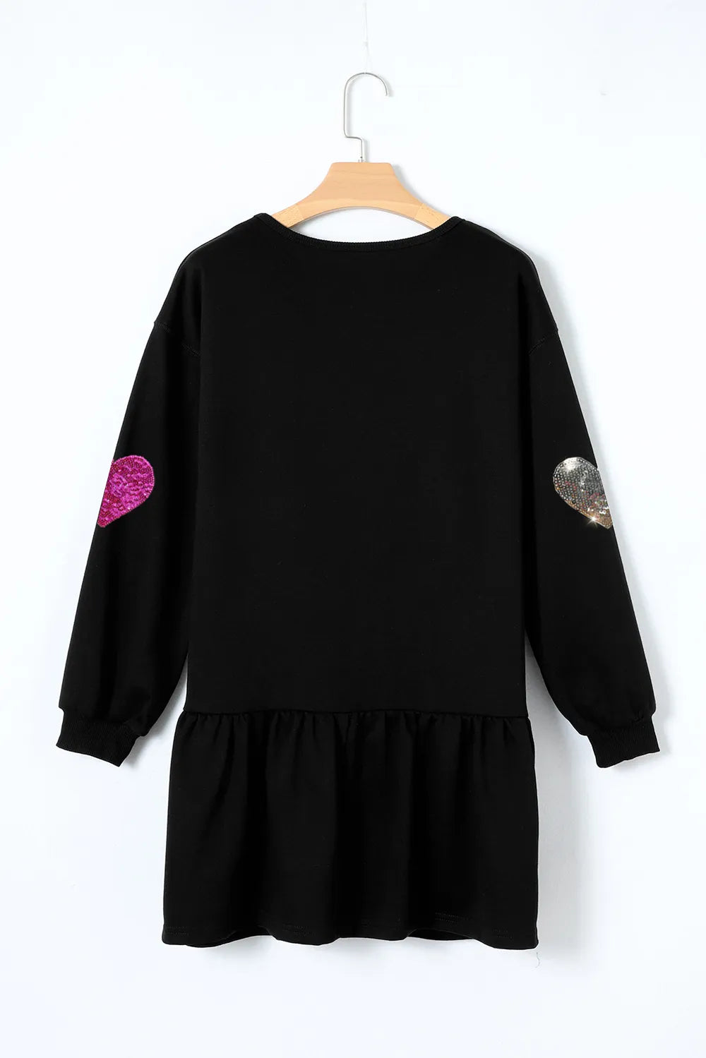 Sequin Heart Round Neck Long Sleeve Mini Dress - product image 9