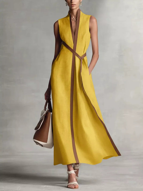 Full Size Contrast Trim Sleeveless Maxi Dress Plus Size - product image 5