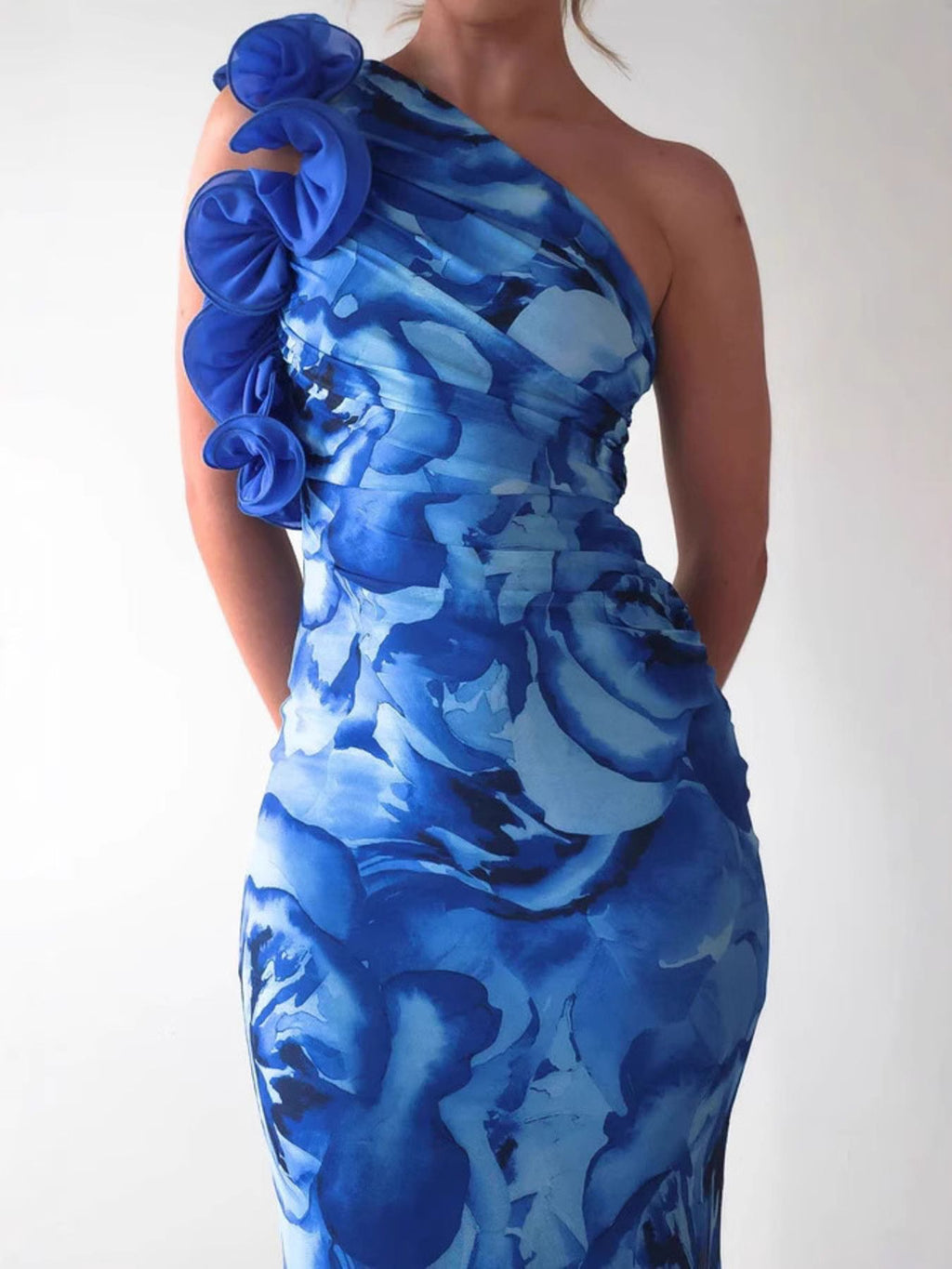 Floral Print One-Shoulder Maxi Dress - product image 5