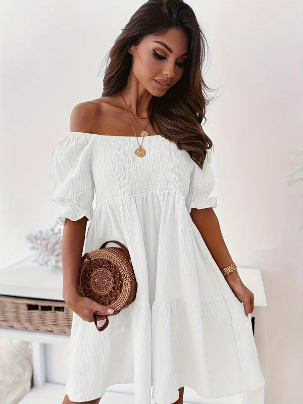 Ruffled Off-Shoulder Short Sleeve Dress - product image 24
