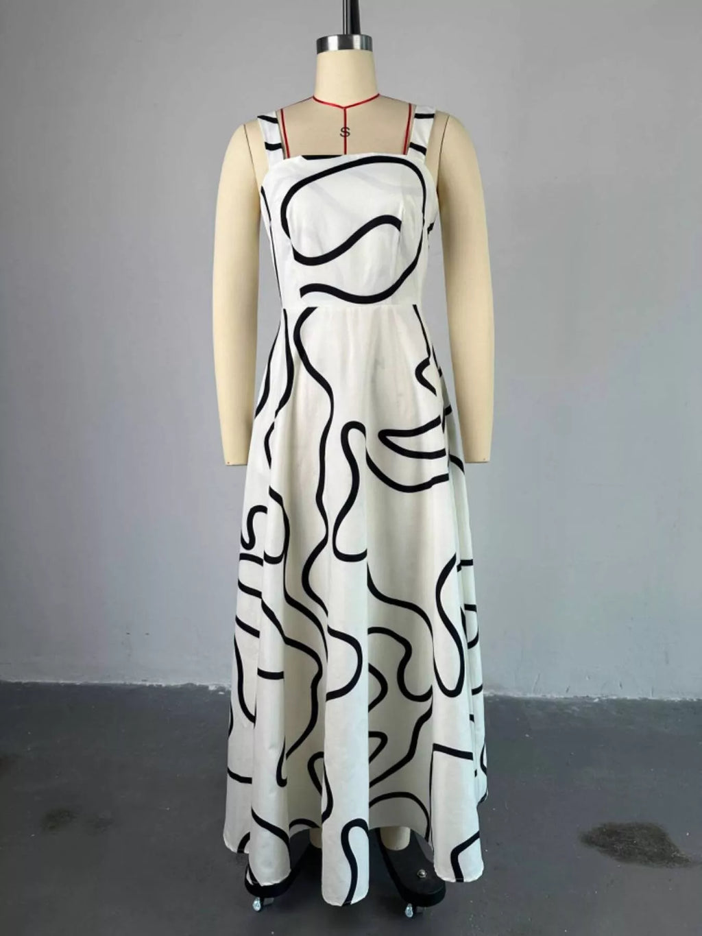 Abstract Print Square Neck Midi Dress - product image 3