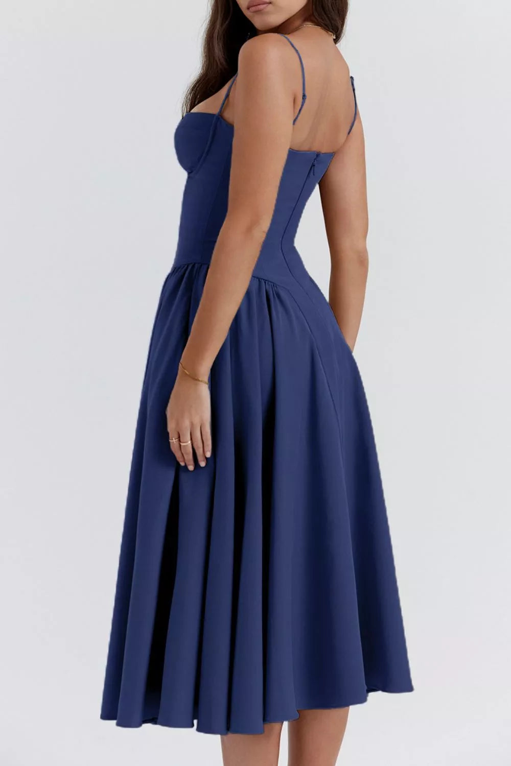 Sweetheart Neck Ruched Midi Dress view 2 - Shopiebay