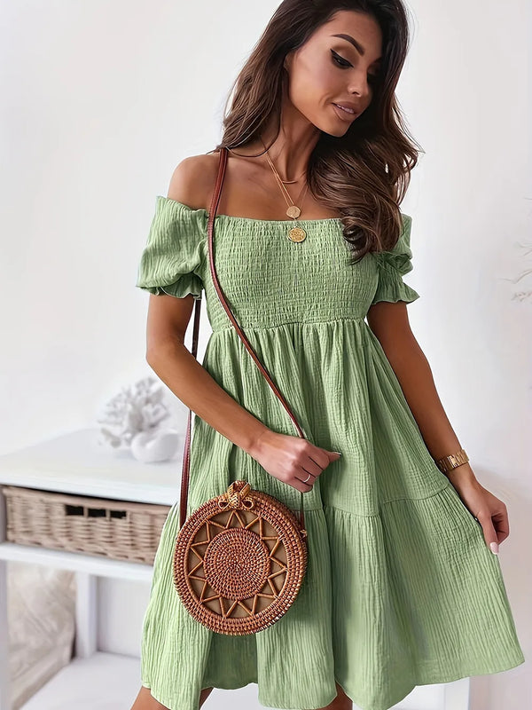 Ruffled Off-Shoulder Short Sleeve Dress - product image 6