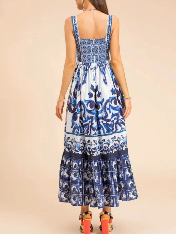 Smocked Printed Wide Strap Dress - product image 5