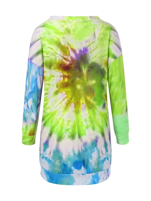 Tie-Dye Round Neck Long Sleeve Dress - product image 9
