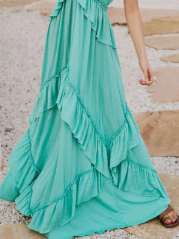 Ruffled Halter Neck Maxi Dress - product image 30