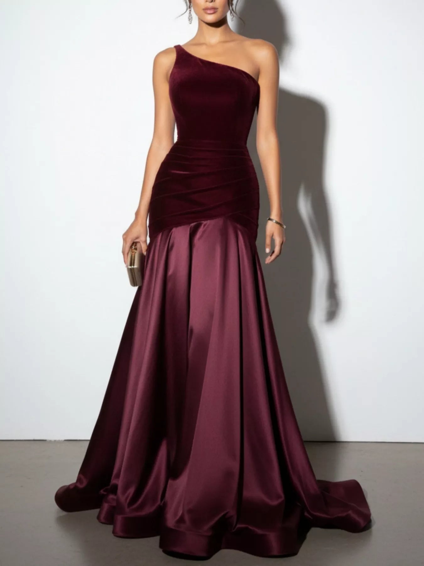 Single Shoulder Floor Length Dress Main image