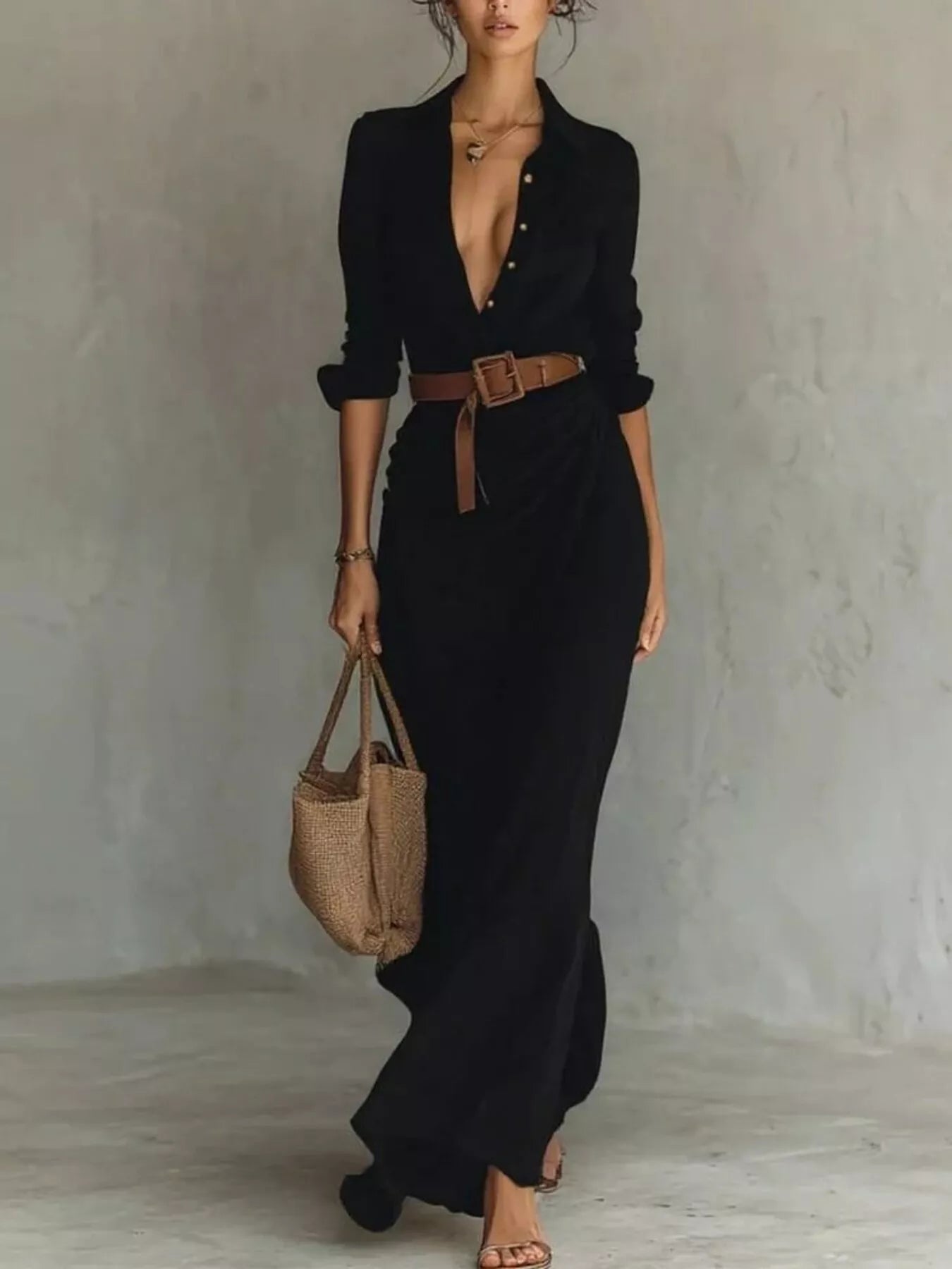 Ruched Long Sleeve Maxi Dress - product image 4